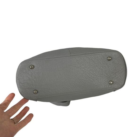 Genuine Leather Borse in Pelle Made in Italy Shoulder Bag Gray - Picture 13 of 16